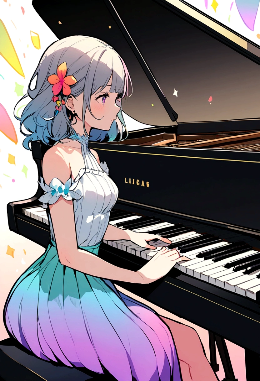 girl playing the piano