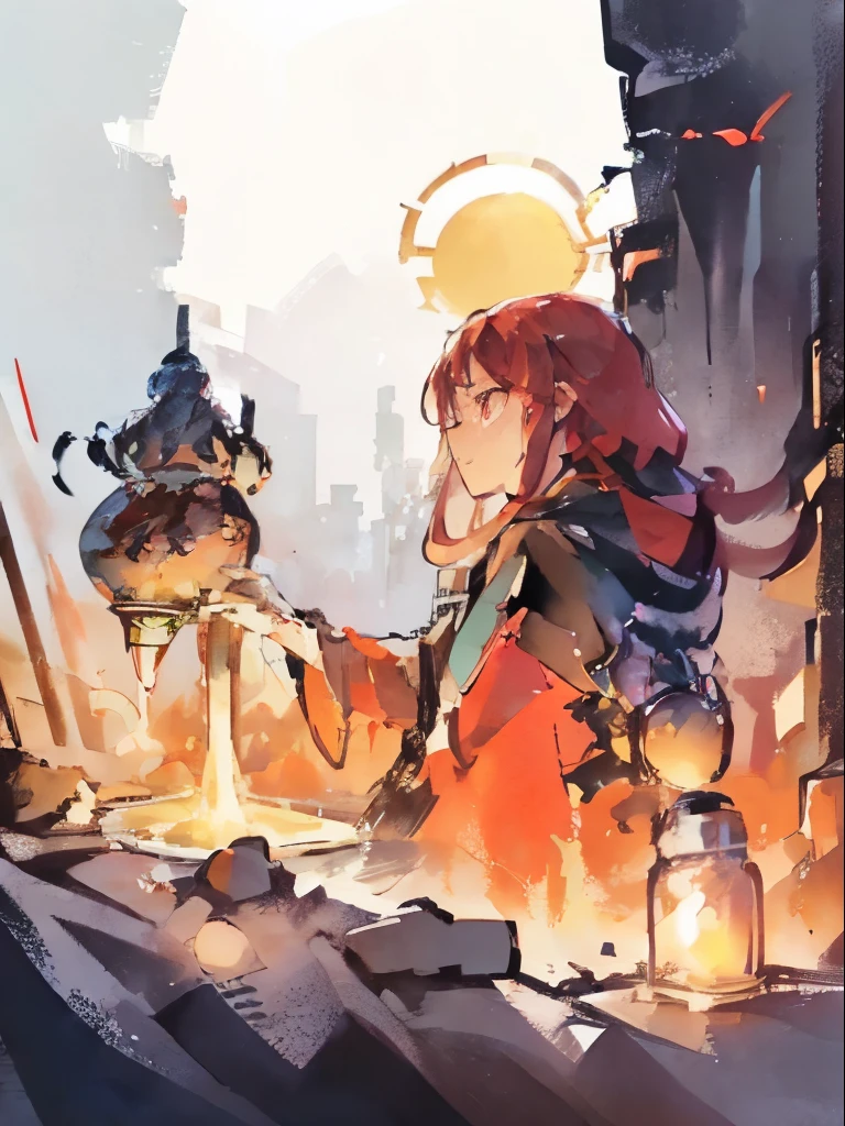 ((({SFW}:1))), (best quality,4k,8k, high res,masterpiece:1.2), ((masterpiece)), (((best quality))),
((Create an AI-generated image of a resilient and justice-driven character with a sun and dawn-themed design. ((Red color palette, red eyes, dark red hair, dark brownish clothes):0.9), Emphasize her strength and determination through a stylized portrayal, avoiding realism in favor of a more artistic and symbolic representation. Capture her fire-based powers and her role as a vigilant defender, drawing inspiration from characters like Diluc from Genshin Impact. Focus on portraying her grounded and practical nature, with elements that convey her fierce loyalty and commitment to protecting her community.))
abstract,
(best quality, masterpiece, Ultra-high resolution,(Reality:1.4), RAW photogr, warm lights, Beautiful goddess, Detailed scenes, Beautiful digital illustration, the detail, Hyper-detailed, Cinematic quality, ultra-detailed, super detailed lighting,):1