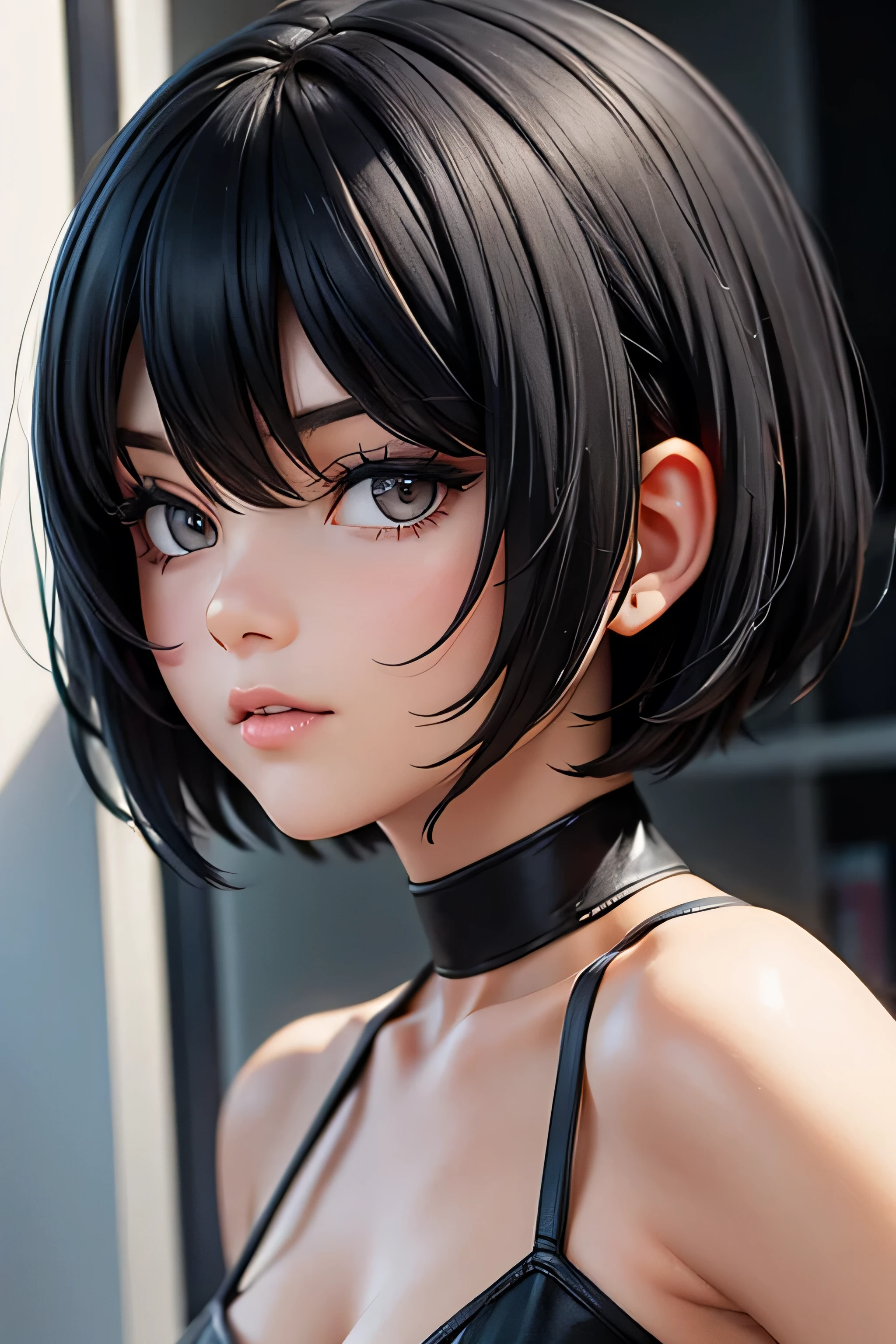 Short black hair