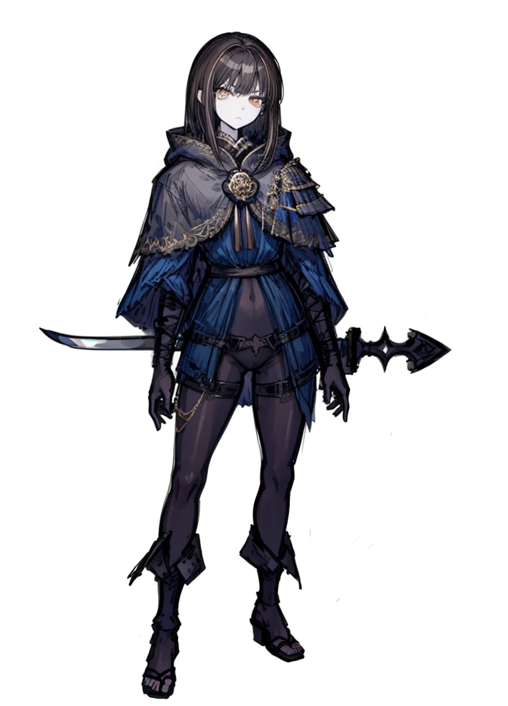1boy, pale skin, brown eyes,black hair, swordsman, nice clothes, (high resolution, high detail, best quality),
black background, serious, sword