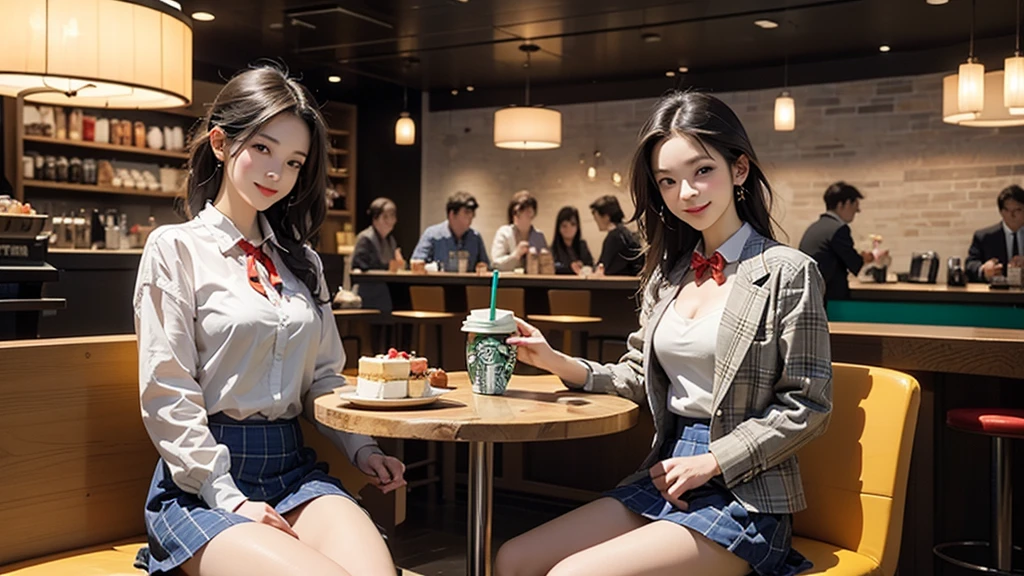 
8K、RAW Photos、Highest quality、Super detailed、Super Resolution、Ultra HD、8K壁紙、Amazing details
((A girl in a blazer uniform ((White blouse with formal collar, Blue Blazer, 
Red Check Skirt, Red checkered ribbon on blouse)), Complete limbs, Full Finger, ))

((((((Inside the Starbucks store、16-year-old high school girl))))))、((((((Sit down and eat cake、Drink coffee、smile))))))、((Heart Necklace))
((Emphasize cleavage))



Modern and sleek design：Interior design using natural materials、Many of the designs are warm and made using wood and metal.。
Large windows：自然光をたっぷり取り入れるためのLarge windowsがあり、Providing a bright and open space。
Green Interior：Potted plants are effectively placed、It creates a relaxing atmosphere。
artwork：Works by local artists、Starbucks-related art on display。
Cozy seating：Cushioned chairs and sofas、Bar sheet etc.、A variety of seating options available。
Open kitchen area：Being able to see how drinks and food are made、We provide peace of mind and transparency。
Unique lighting：Antique lamps and chandeliers、Modern lighting fixtures are used。
Comfortable background music：Relaxing music is playing、A comfortable space is provided。
Free Wi-Fi and charging spots：Many tables are equipped with power outlets.、Convenient for work and study。
Customizable menus：Menus are provided that can be customized according to customer preferences。
Use of sustainable materials：Eco-friendly recycled materials and sustainable wood are used。
Wide々Table space：一人でもグループでも使いやすいWide々There is a table with。
Community Table：There is a large table where you can socialize with other customers.。
Seasonal decorations：The decorations are themed according to the season.。
Digital Order System：スマホやタブレットから注文できるDigital Order Systemが導入されています。
Design with a local feel：The design incorporates the local culture and characteristics.。
Fragrance production：コーヒーの香りが店内にWideがり、A space that satisfies the five senses has been created.。
Conversation with a barista：フレンドリーなConversation with a baristaが楽しめるカウンターエリアがあります。




8K、RAW Photos、Highest quality、masterpiece:1.2、Super detailed、Super Resolution、Ultra HD、8K壁紙、Amazing details、Photorealistic:1.4、Having fun by the water、Full Body Shot、Full body photo、High-resolution RAW color photos、Professional photos、A scene full of emotion、Very detailed and beautiful、Ultra HD、8K壁紙、Amazing details、Huge file sizes、Highly detailed beautiful girls、Highly detailed face Highly detailed eyes、Extremely realistic skin、 Highly detailed fingers, Highly detailed nose, Highly detailed mouth, Perfect Anatomy, Highly detailed background, Highly detailed clothing, , cute女の子, Famous Japanese Idols, cute, Realistic body, Slender, White skin, Glowing Skin, Slim body, Realistic Face, Delicate eyes, double eyelid, 