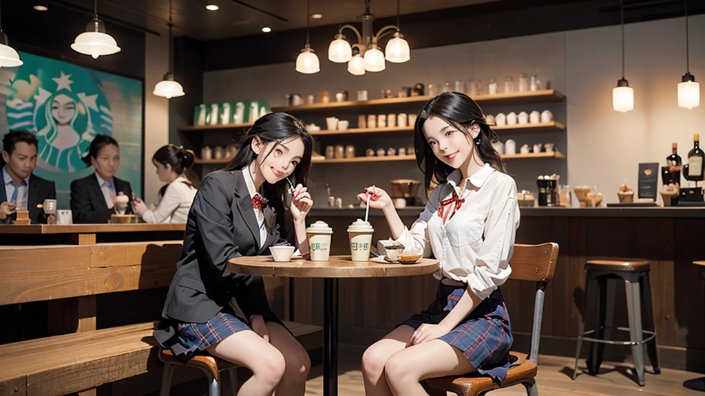 
8K、RAW Photos、Highest quality、Super detailed、Super Resolution、Ultra HD、8K壁紙、Amazing details
((A girl in a blazer uniform ((White blouse with formal collar, Blue Blazer, 
Red Check Skirt, Red checkered ribbon on blouse)), Complete limbs, Full Finger, ))

((((((Inside the Starbucks store、16-year-old high school girl))))))、((((((Sit down and eat cake、Drink coffee、smile))))))、((Heart Necklace))
((Emphasize cleavage))



Modern and sleek design：Interior design using natural materials、Many of the designs are warm and made using wood and metal.。
Large windows：自然光をたっぷり取り入れるためのLarge windowsがあり、Providing a bright and open space。
Green Interior：Potted plants are effectively placed、It creates a relaxing atmosphere。
artwork：Works by local artists、Starbucks-related art on display。
Cozy seating：Cushioned chairs and sofas、Bar sheet etc.、A variety of seating options available。
Open kitchen area：Being able to see how drinks and food are made、We provide peace of mind and transparency。
Unique lighting：Antique lamps and chandeliers、Modern lighting fixtures are used。
Comfortable background music：Relaxing music is playing、A comfortable space is provided。
Free Wi-Fi and charging spots：Many tables are equipped with power outlets.、Convenient for work and study。
Customizable menus：Menus are provided that can be customized according to customer preferences。
Use of sustainable materials：Eco-friendly recycled materials and sustainable wood are used。
Wide々Table space：一人でもグループでも使いやすいWide々There is a table with。
Community Table：There is a large table where you can socialize with other customers.。
Seasonal decorations：The decorations are themed according to the season.。
Digital Order System：スマホやタブレットから注文できるDigital Order Systemが導入されています。
Design with a local feel：The design incorporates the local culture and characteristics.。
Fragrance production：コーヒーの香りが店内にWideがり、A space that satisfies the five senses has been created.。
Conversation with a barista：フレンドリーなConversation with a baristaが楽しめるカウンターエリアがあります。




8K、RAW Photos、Highest quality、masterpiece:1.2、Super detailed、Super Resolution、Ultra HD、8K壁紙、Amazing details、Photorealistic:1.4、Having fun by the water、Full Body Shot、Full body photo、High-resolution RAW color photos、Professional photos、A scene full of emotion、Very detailed and beautiful、Ultra HD、8K壁紙、Amazing details、Huge file sizes、Highly detailed beautiful girls、Highly detailed face Highly detailed eyes、Extremely realistic skin、 Highly detailed fingers, Highly detailed nose, Highly detailed mouth, Perfect Anatomy, Highly detailed background, Highly detailed clothing, Teen, cute女の子, Famous Japanese Idols, cute, Realistic body, Slender, White skin, Glowing Skin, Slim body, Realistic Face, Delicate eyes, double eyelid, 