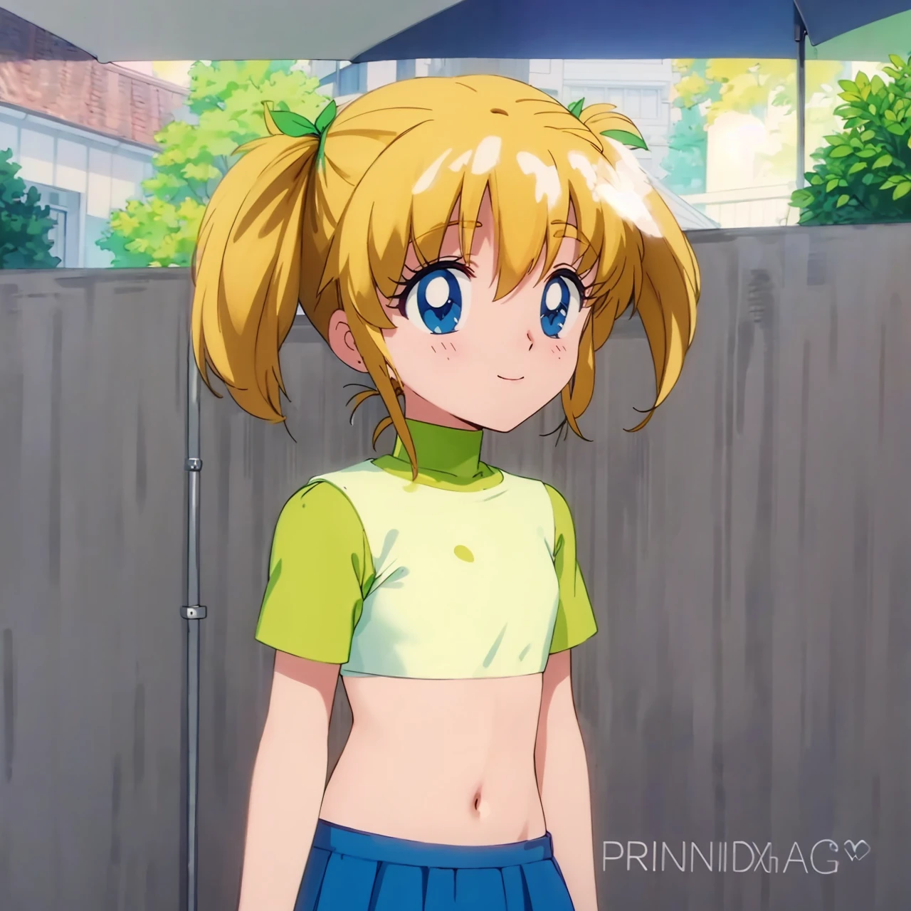 Smile, same as original picture, twin tails 