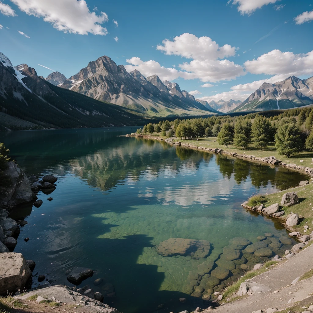 Beautiful views with mountains and lakes, and amazing skies