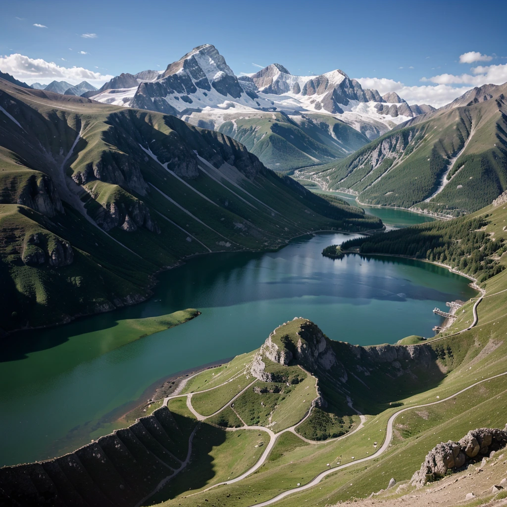 Beautiful views with mountains and lakes, and amazing skies