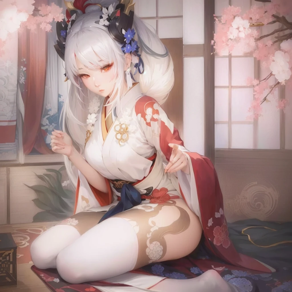 Blue sky and white clouds,Yunshan is far away,pink flowers,Cherry tree,Hanfu woman,Phoenix Crown Tiara、Detailed embroidery、Wearing Hanfu pantyhose、Wearing sleeveless Hanfu、Transparency is clearly visible、Look, it’s huge、raw,(8k、quality、masterpiece:1.8)、(intricate details:1.8)、(Realism:1.8)、Octane number renderings、Complex 3D renderings with ultra-details, Studio soft lighting, edge light, Vibrant details, Super details, Realistic skin texture, Details, beautiful eyes, Very detailed CG Unity 16k wallpaper, cosmetic, (Detailed background:2.0), skin glowing、spread your legs,Camel toe showing thigh!!!、