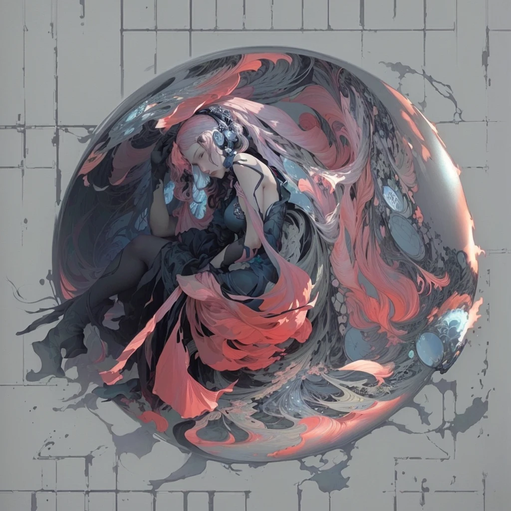 There is a digital painting of a woman in a dress., James Jeanとウロップ, James Jean、Yoji Shinkawa, James Jean・アートwork, James Jean・アート, high detailed Official artwork, Beautiful artwork illustration, Casciato, Tsutomu Nihei Art, James Jean Soft Light 4K, James Jean Soft Light 4K, Official artwork