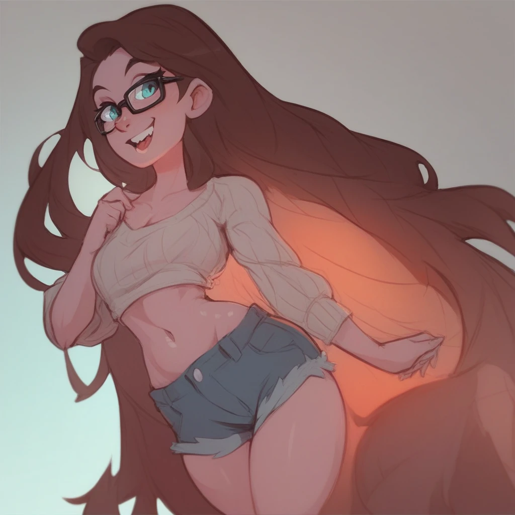 Flstchested Tall long haired brunette with glasses, (extreme nsfw)