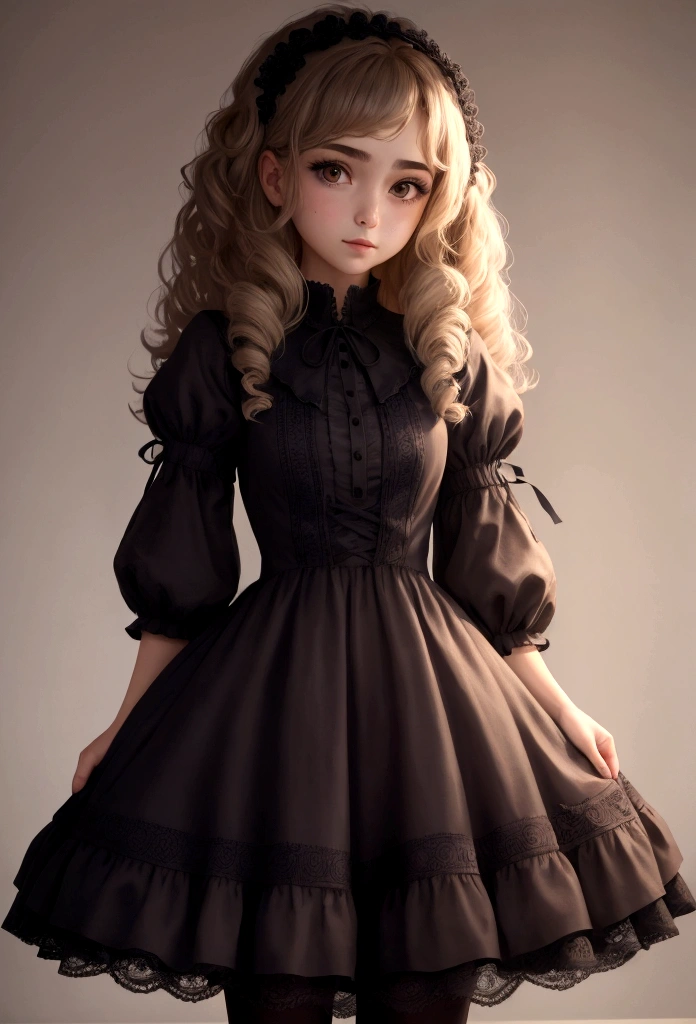 anything, of the highest quality, girl, rubio, Curly hair, evil girl, dress