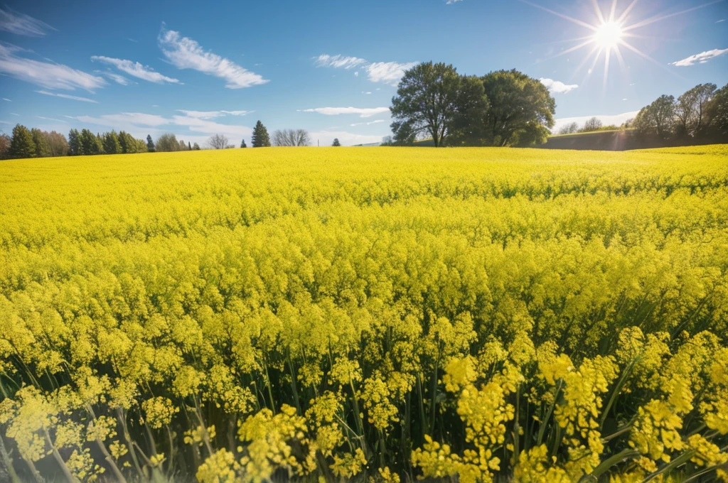 Rapeseed flowers in spring