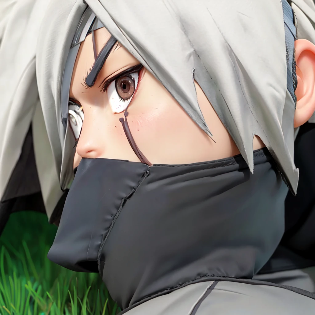Masterpiece, best quality, chibi, handsome male, handsome, happy, vibrant, colorful, kakashi, naruto movie