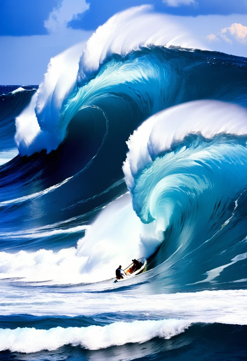 Sea Collapse, Blue tint, Depth Perception, Rough Water. The facial formation can be observed
