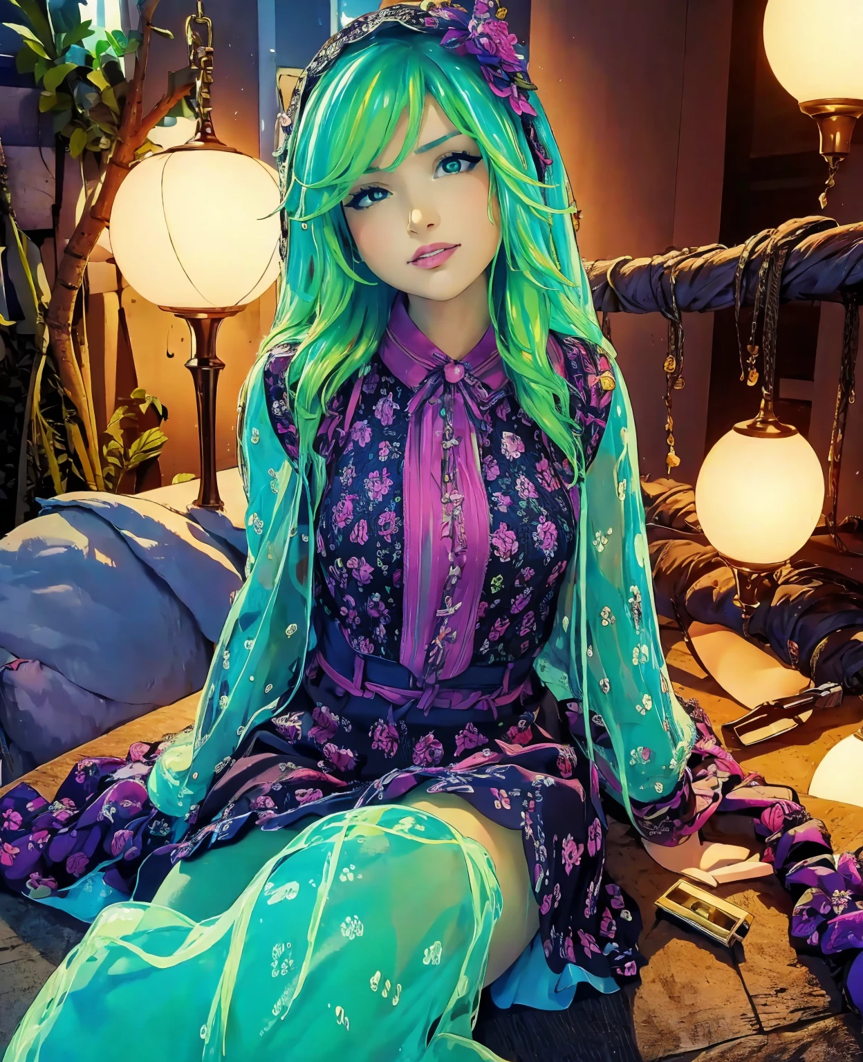 a cute girl, slime girl, pokimane, beautiful detailed eyes, beautiful detailed lips, extremely detailed face and features, long eyelashes, detailed slime texture, slime tentacles, glowing slime, vibrant colors, diffuse lighting, fantasy, digital art, concept art, highly detailed, 8k, photorealistic, masterpiece, cinematic lighting, dramatic lighting, volumetric lighting, intricate details