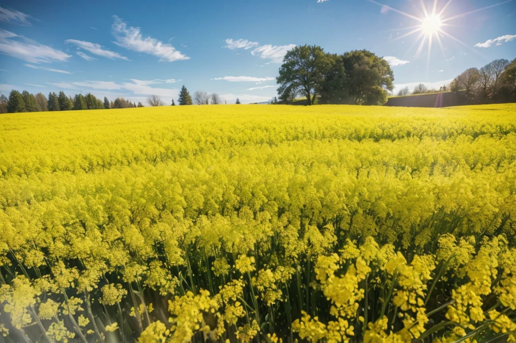 Rapeseed flowers in spring，exuberant