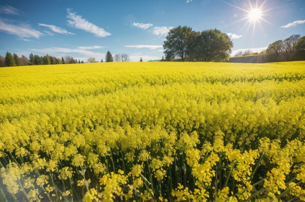 Rapeseed flowers in spring,exuberant