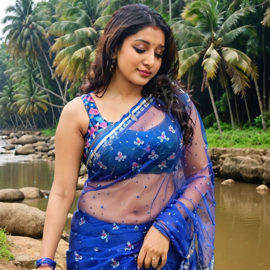 photo of a woman, , wearing a blue sleevesless((Sleevesless Bengali Saree)) transparent saree , pink blouse, massive , tightly blouse, saree between , massive milkers , , blouse, bubble matte background, navel, RAW photo, 8k uhd, dslr, soft lighting, high quality, film grain, Fujifilm XT3,1girl big breast, widehips, thick curvy, milf wearing pink blouse and transparent white fishnet saree, sexy saree, navel exposed, sleevesless saree, hands behind head, pose, head slight up, suggestive pose, adult movie, photo, thick milf, makeup, lipstick, bimbo lips, sexy chin shelf pose, massive round breast , hoichio, adult web series, bengali actress, huge breasts, venus body type,,saree model, exotic movie, moving rating:explicit, full body, river side, coming out from river, completely wet saree, clothes, hair, wet face from water, hands up, on head, full body out of river, knee in river, sexy pose, most explicit expression, soft porn, 


 