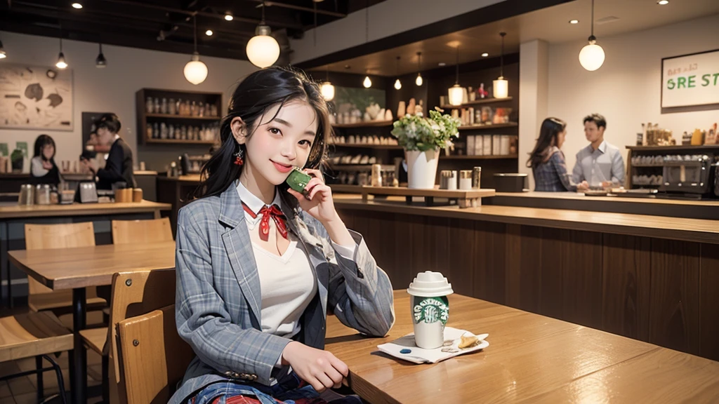 
8K、RAW Photos、Highest quality、Super detailed、Super Resolution、Ultra HD、8K壁紙、Amazing details
((A girl in a blazer uniform ((White blouse with formal collar, Blue Blazer, 
Red Check Skirt, Red checkered ribbon on blouse)), Complete limbs, Full Finger, ))

((((((Inside the Starbucks store、-yeld hischool gi))、((((((Sit down and eat cake、Drink coffee、smile))))))、((Heart Necklace))
((Emphasize cleavage))



Modern and sleek design：Interior design using natural materials、Many of the designs are warm and made using wood and metal.。
Large windows：自然光をたっぷり取り入れるためのLarge windowsがあり、Providing a bright and open space。
Green Interior：Potted plants are effectively placed、It creates a relaxing atmosphere。
artwork：Works by local artists、Starbucks-related art on display。
Cozy seating：Cushioned chairs and sofas、Bar sheet etc.、A variety of seating options available。
Open kitchen area：Being able to see how drinks and food are made、We provide peace of mind and transparency。
Unique lighting：Antique lamps and chandeliers、Modern lighting fixtures are used。
Comfortable background music：Relaxing music is playing、A comfortable space is provided。
Free Wi-Fi and charging spots：Many tables are equipped with power outlets.、Convenient for work and study。
Customizable menus：Menus are provided that can be customized according to customer preferences。
Use of sustainable materials：Eco-friendly recycled materials and sustainable wood are used。
Wide々Table space：一人でもグループでも使いやすいWide々There is a table with。
Community Table：There is a large table where you can socialize with other customers.。
Seasonal decorations：The decorations are themed according to the season.。
Digital Order System：スマホやタブレットから注文できるDigital Order Systemが導入されています。
Design with a local feel：The design incorporates the local culture and characteristics.。
Fragrance production：コーヒーの香りが店内にWideがり、A space that satisfies the five senses has been created.。
Conversation with a barista：フレンドリーなConversation with a baristaが楽しめるカウンターエリアがあります。




8K、RAW Photos、Highest quality、masterpiece:1.2、Super detailed、Super Resolution、Ultra HD、8K壁紙、Amazing details、Photorealistic:1.4、Having fun by the water、Full Body Shot、Full body photo、High-resolution RAW color photos、Professional photos、A scene full of emotion、Very detailed and beautiful、Ultra HD、8K壁紙、Amazing details、Huge file sizes、Highly detailed beautiful girls、Highly detailed face Highly detailed eyes、Extremely realistic skin、 Highly detailed fingers, Highly detailed nose, Highly detailed mouth, Perfect Anatomy, Highly detailed background, Highly detailed clothing, Teen, cute女の子, Famous Japanese Idols, cute, Realistic body, Slender, White skin, Glowing Skin, Slim body, Realistic Face, Delicate eyes, double eyelid, 