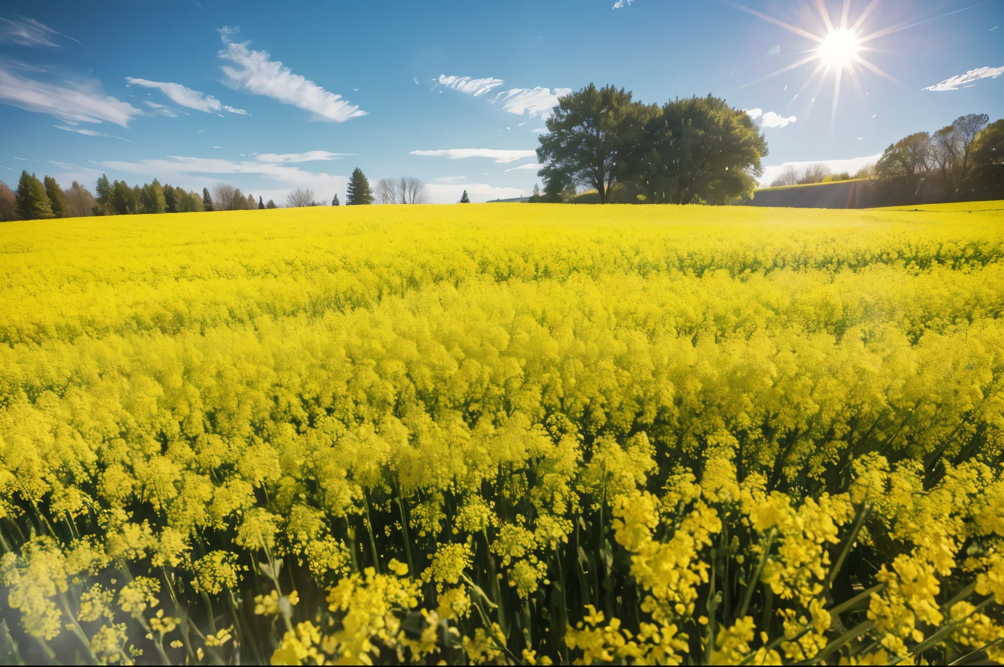 Rapeseed flowers in spring,exuberant