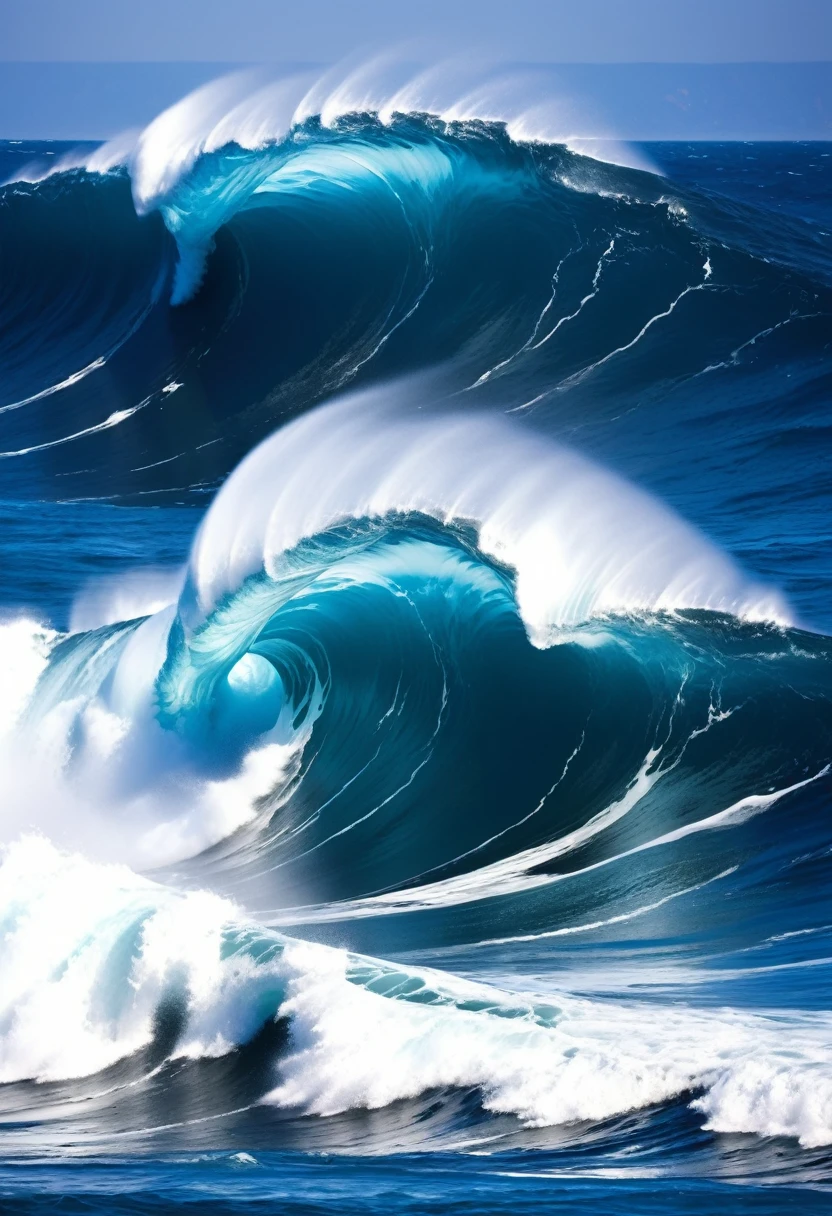 Sea Collapse, Blue tint, Depth Perception, Rough Water. The facial formation can be observed