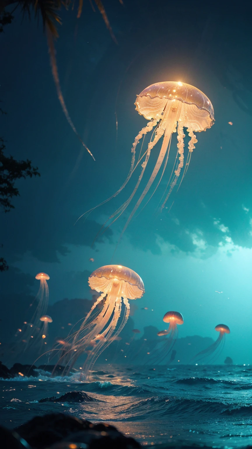 jellyfishforest, high quality, Very detailed, Ocean