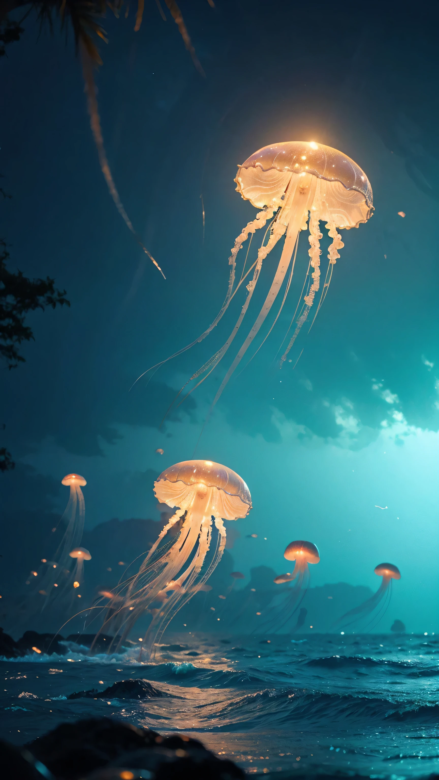 jellyfishforest, high quality, Very detailed, Ocean