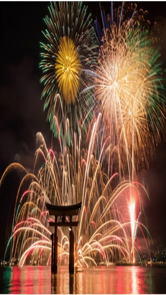 Japanese Landscape、Miyajima、torii、firework、Real Stick、Real、4K、8K、High Definition、16K