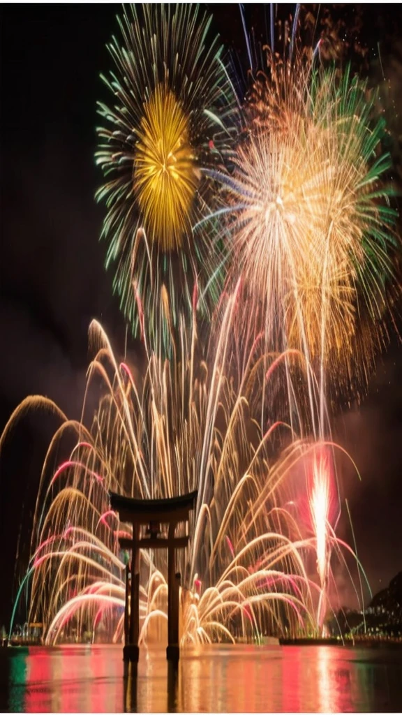 Japanese Landscape、Miyajima、torii、firework、Real Stick、Real、4K、8K、High Definition、16K