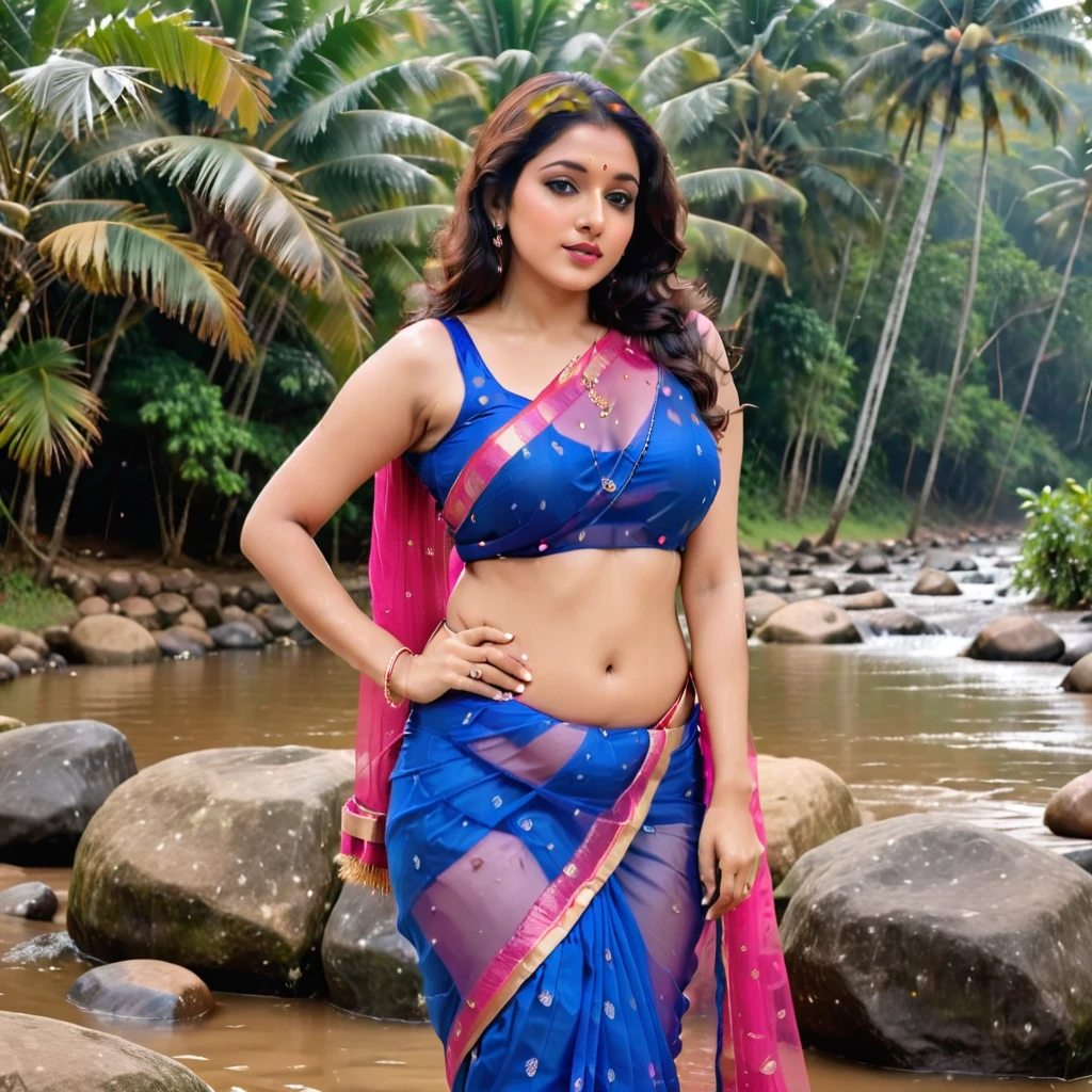 photo of a woman, , wearing a blue sleevesless((Sleevesless Bengali Saree)) transparent saree , pink blouse, massive , tightly blouse, saree between , massive milkers , , blouse, bubble matte background, navel, RAW photo, 8k uhd, dslr, soft lighting, high quality, film grain, Fujifilm XT3,1girl big breast, widehips, thick curvy, milf wearing pink blouse and transparent white fishnet saree, sexy saree, navel exposed, sleevesless saree, hands behind head, pose, head slight up, suggestive pose, adult movie, photo, thick milf, makeup, lipstick, bimbo lips, sexy chin shelf pose, massive round breast , hoichio, adult web series, bengali actress, huge breasts, venus body type,,saree model, exotic movie, moving rating:explicit, full body, river side, coming out from river, completely wet saree, clothes, hair, wet face from water, hands up, on head, full body out of river, knee in river, sexy pose, most explicit expression, soft porn, complete expose navel, tiny saree cloth on upper body,


 