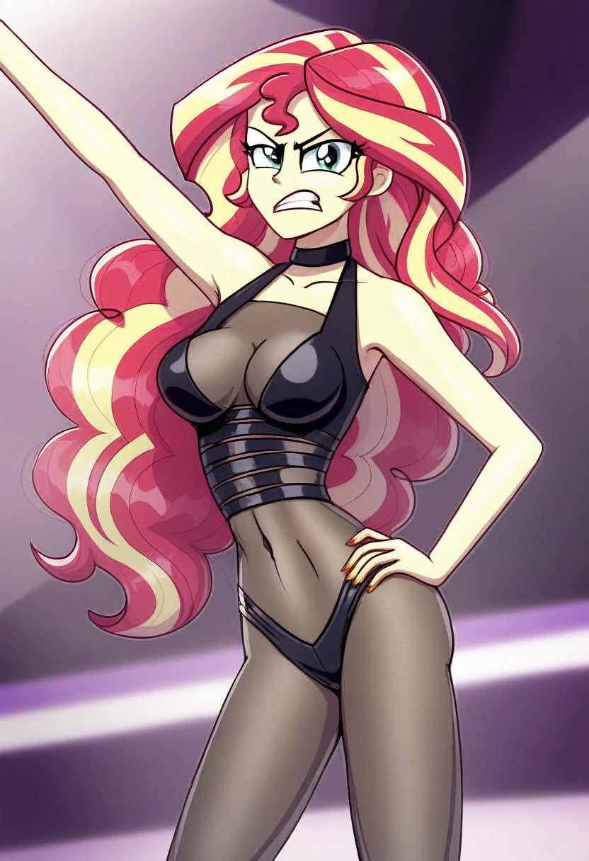 Eqg adagio bodystocking dancing angry sunset shimmer