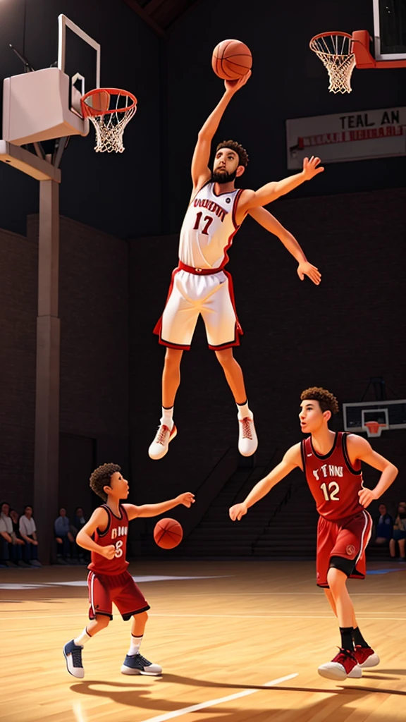Jesus Christ playing basketball against the devil