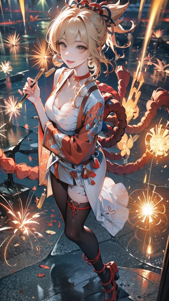 best quality,masterpiece,Implications,Extremely refined,The content is very detailed,CG,Unite,8k wallpaper,amazing,detailed,masterpiece,best quality,Official Art,Very detailed CG Unite 8k wallpaper,absurd,Incredibly ridiculous resources,Huge file size,Super detailed,high resolution,The content is very detailed,Beautiful and delicate girl,非常detailed眼睛和脸部,Beautiful and delicate eyes,There is light on the face,(Hanfu:1.1),1 girl,Full body female,Full body female,Taking Pictures,1 girl,Solitary,black hair color,White Dress,,White thighs,lake,moisture,Blonde hair