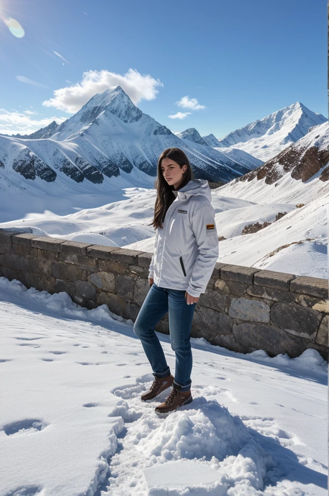 Best quality, masterpiece, super high quality salt by falling like snow into the mountain