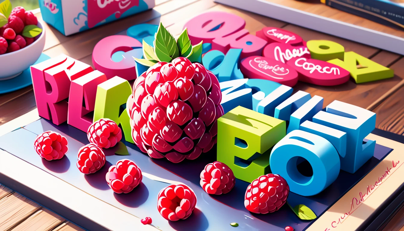 「Raspberry!」 cursive cute logo design, correct spelling, sharp focus, vivid colors, pop, modern, sophisticated and eccentric, full of vitality, lively, minimalist, high quality, detailed, (best quality,4k,8k,highres,masterpiece:1.2), ultra-detailed, (realistic,photorealistic,photo-realistic:1.37)