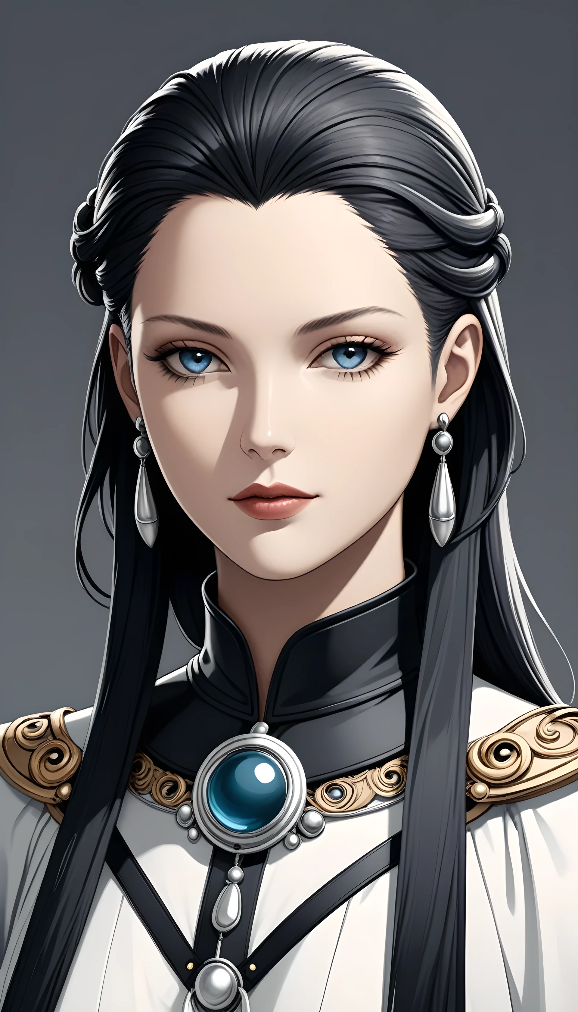 in style of Georg Jensen, character concept design, half body