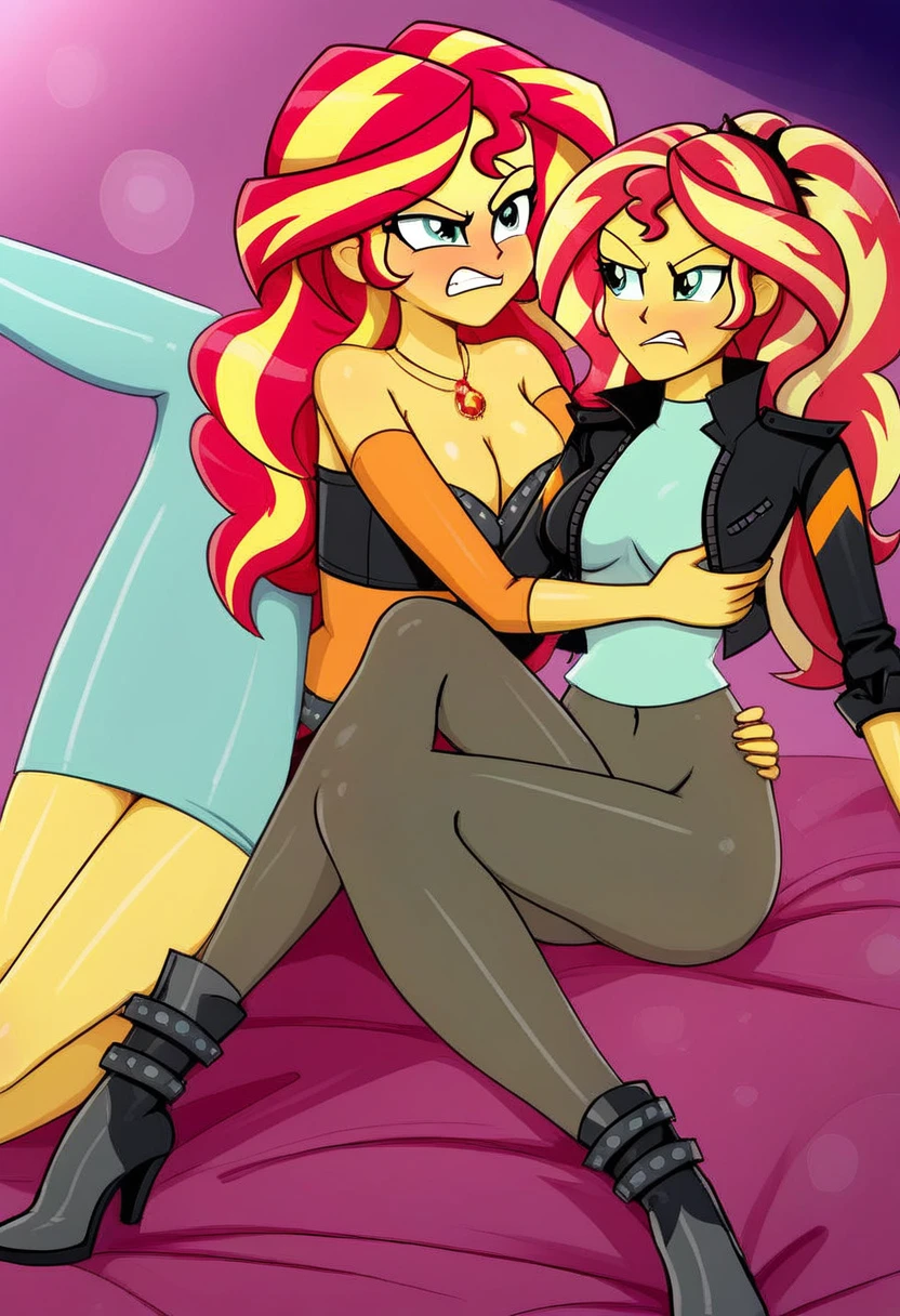 Eqg adagio bodystocking kiss angry sunset shimmer