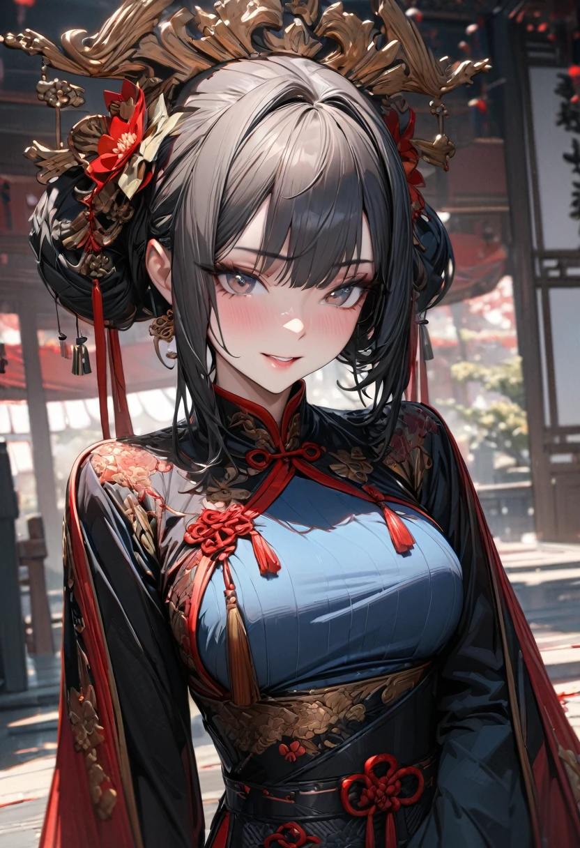 One Woman, , Ultra-high resolution, 超detailed, Highest quality, 8K,((Highest quality)), ((masterpiece)), (detailed),Chinese clothing,Japanese face