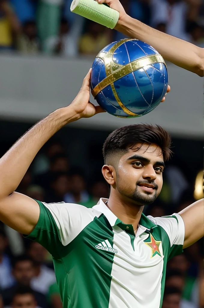 Babar azam lifting world cup
