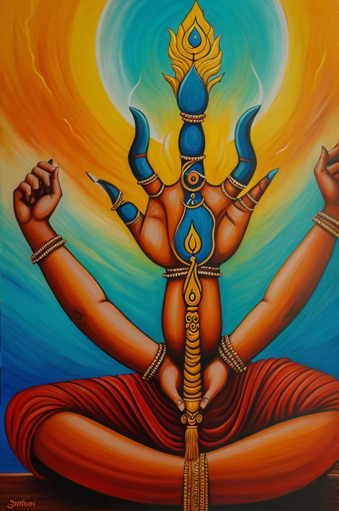 shiv ji moksh painting open hand
