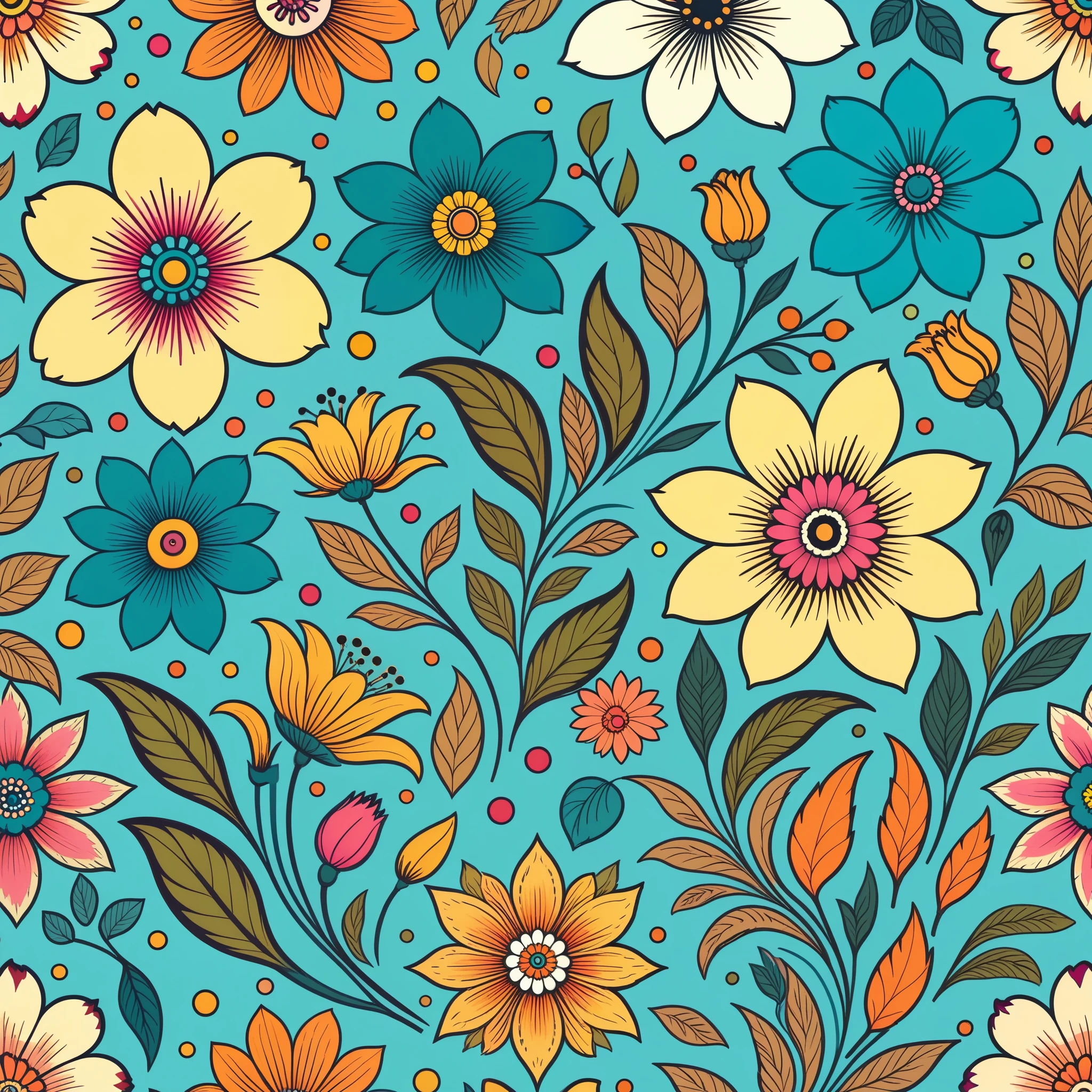 seamless colourful floral pattern