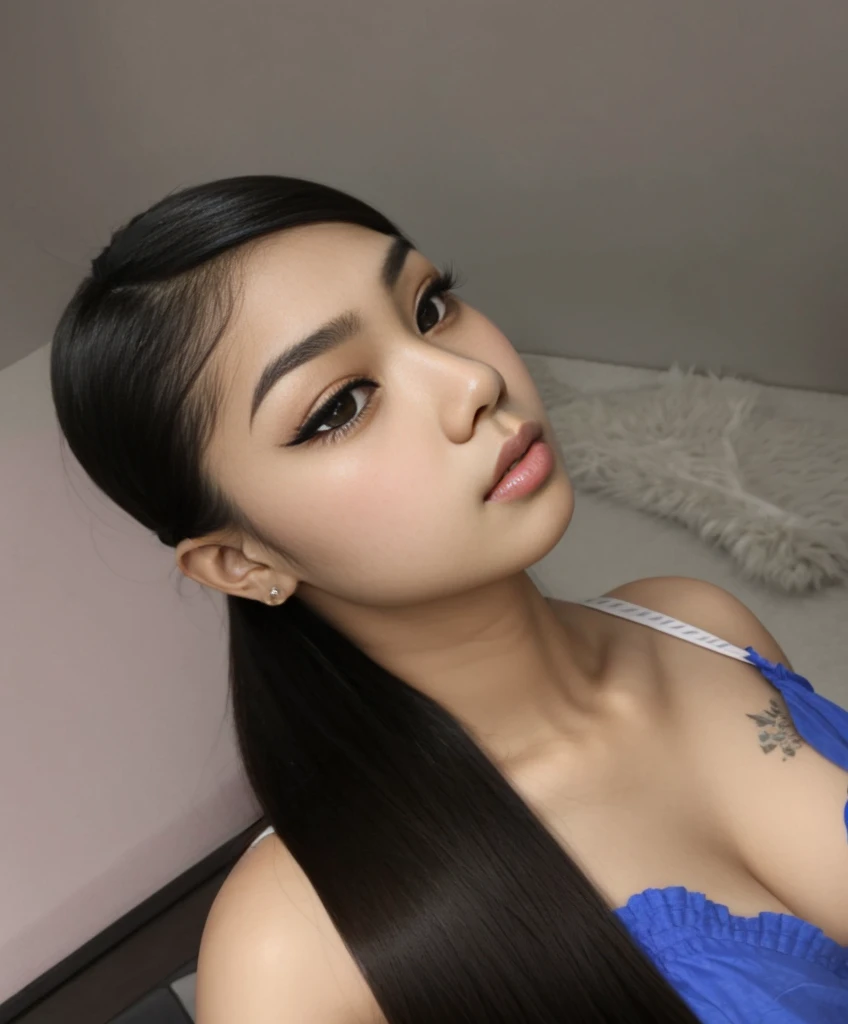 Young thai girl, extremely pretty, perfect long lashes, perfect big lips,