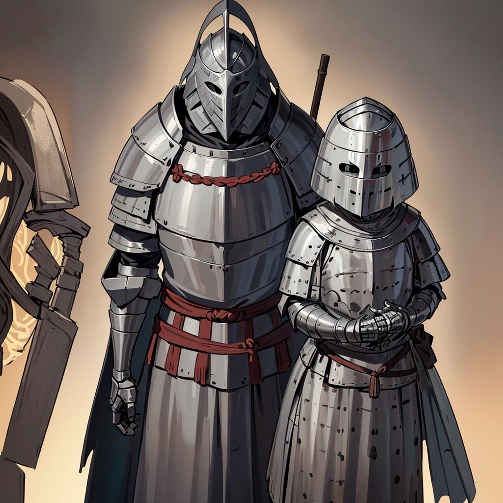 Best illustrations、Best Quality、((behindから、behind姿、behind)))、(whole body、detailed)、(Iron Mask、Iron Helmet、pocket)、(((Medieval Knight、Simple grey armor、male、Age 25)))、(((Get Ready)))、(Medieval Knightが10人)