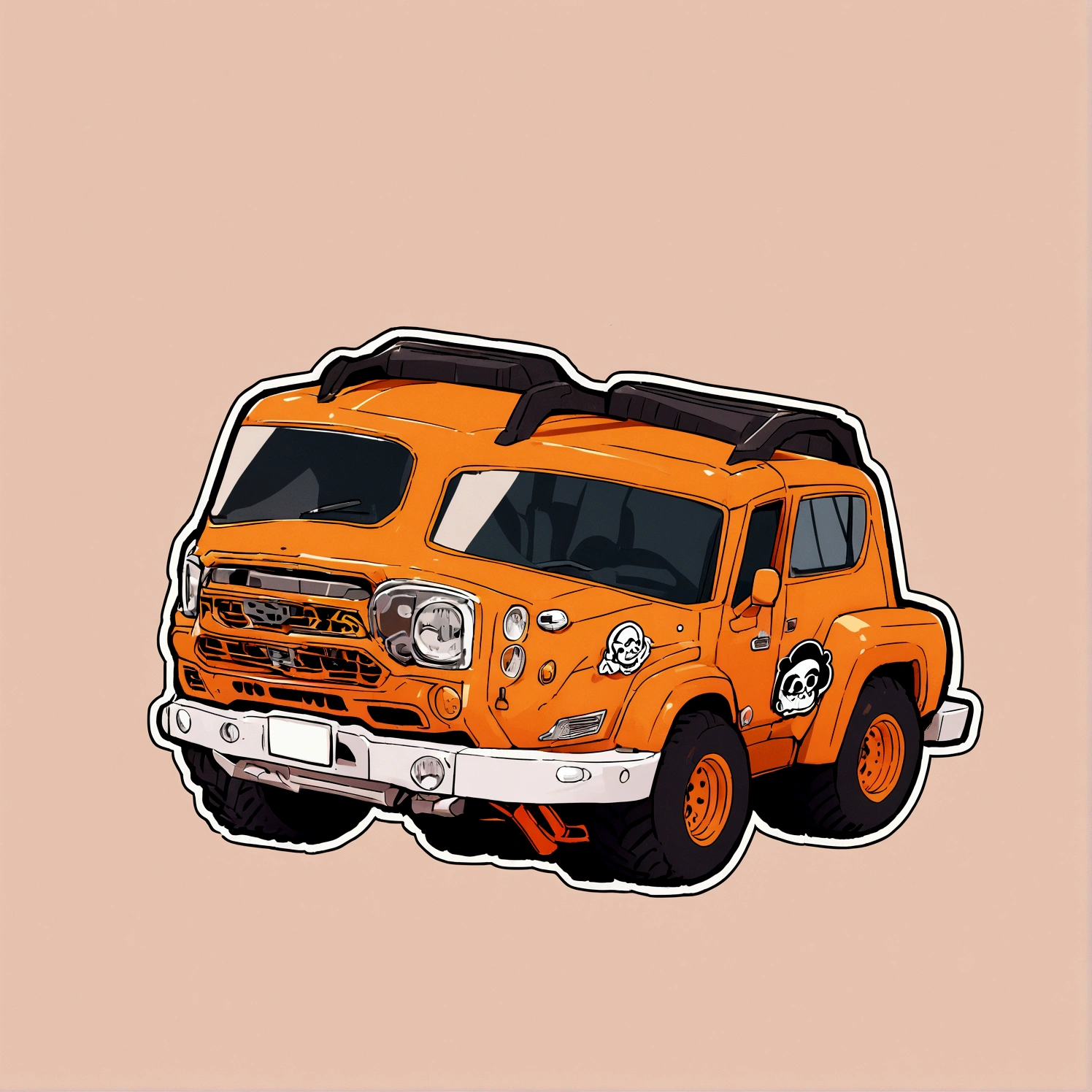 a minimalist sticker with a monster truck logo