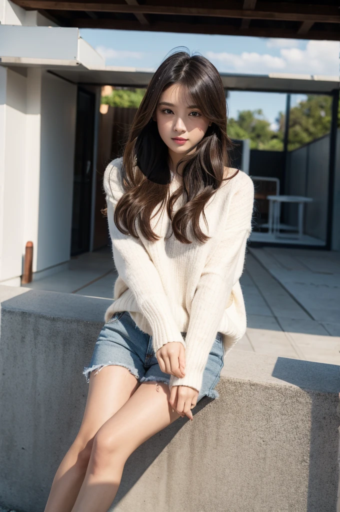 Girl&#39;s white silk is attractive