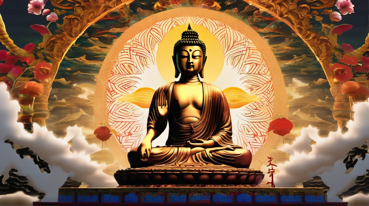 Buddha, God, Amaterasu Omikami, Amida Nyorai, divine ((masterpiece, highest quality, 8K))