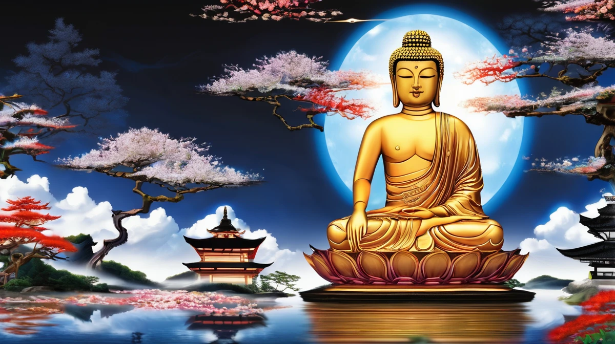Buddha, God, Amaterasu Omikami, Amida Nyorai, divine ((masterpiece, highest quality, 8K))