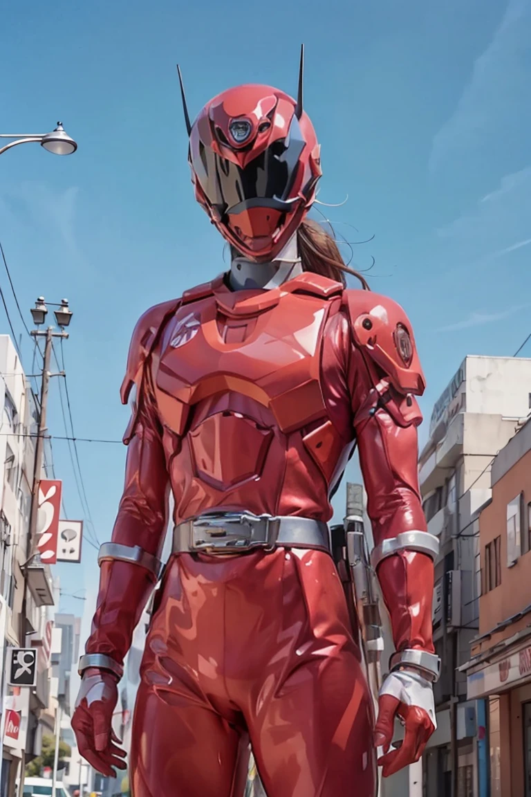 (1girl:1.3), solo, __body parts__ delicate and realistic skin, pale skin, big, official art, unified 16k wallpaper, ultra detail, beauty and aesthetics, beauty, masterpiece, best quality, in cyberpunk city, fantastic atmosphere, calm color palette, peaceful mood, soft shadows, flight attendant uniform, glamour, power suit, powerranger, suit, spd, (silver royal guard ranger suit), gold detail