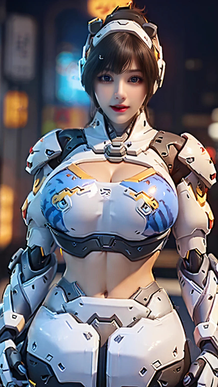 Solo, Stand Up Straight, Physically-based Rendering, Unreal Engine 5 Render, Jealous, bokeh, (look Half Body:1.5), ((full oiled bodyskin, Bbw nude Body Type:1.5)), ((cleavage top+Gigantic Breasts:1.5)), (expose muscle Abs:1.4)+(big Hips:1.3), ((beautiful Cyborg Woman, Red Mecha Musume Girl, Futuristic Cyber tiger Crop top armor, White Mecha Body Girl from OVERWATCH 2, Guard Arms, Gloves:1.5)), (close Up Upper Body), (pale Skin, Body Oiled), (clean Glossy Bodyskin:1.4), (background Futuristic Space Station:1), (bokeh+photorealsitic:1.4), (ultra-detailliert), (top-quality), (best Shadows), Bright Light In Room, Hyper Texture, (4x Msaa), ((unreal Engine 5 Render)), (neon), Physically-based Rendering, Ultra Hight Definition, 16k, 1080p, Beauty Model, 4k Resolution.