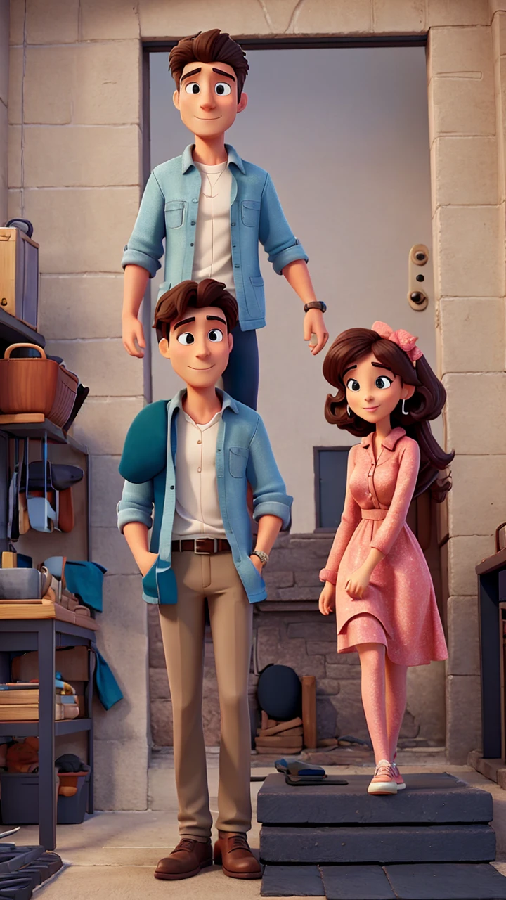 man and woman, animated style