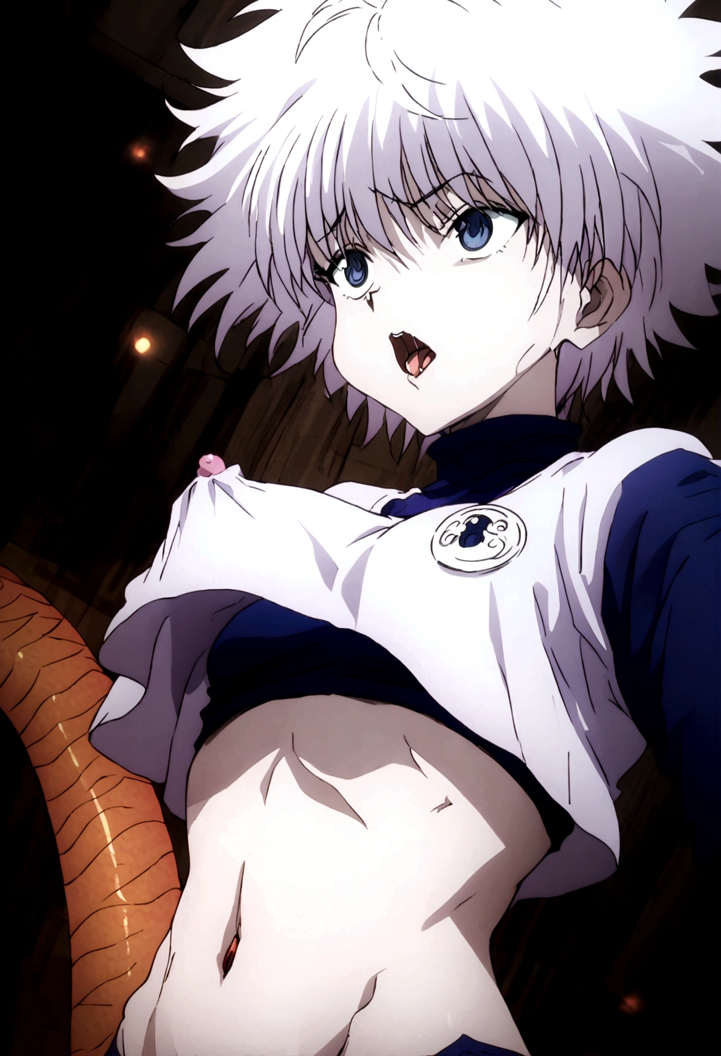 killua ahegao nipple lactating crop top lamia body