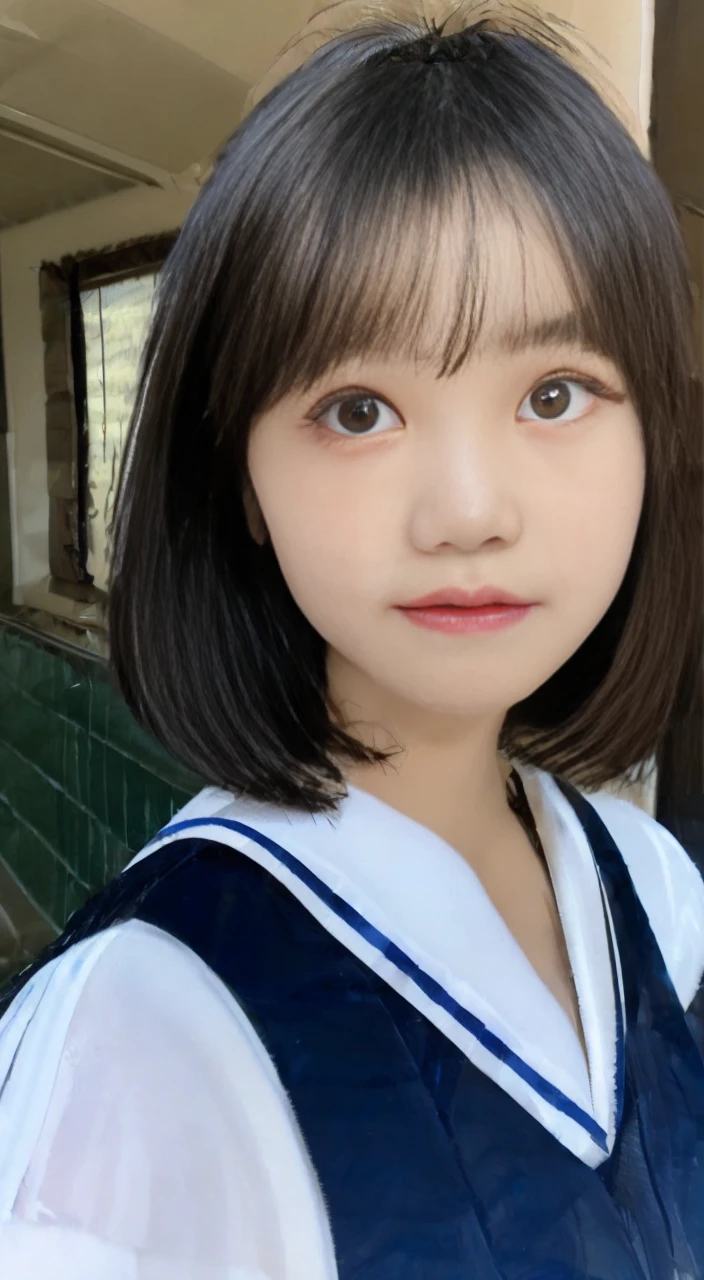 (Top Quality, 8K, Masterpiece: 1.3)), Focus: 1.2, Perfect Body Beauty: 1.8, : 1.2, ((Layered Haircut, Bre.5)), Japan High School Girl, Sailor Suit Worn by Japan High School Students, JK, (School, Classroom), Highly Detailed Face and Skin Texture, Big Eyes, Tanuki Face, Double Eyelids, Whitened Skin, Shoot Cut